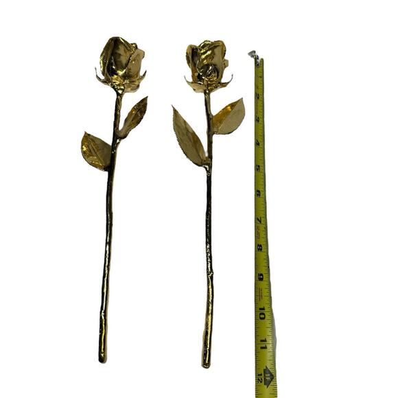 Gold Paint Dipped Roses Flowers Decor Valentines Day Pretty - Picture 6 of 6